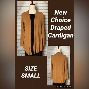 3/$20 New Choice Tan Draped Cardigan Sweater